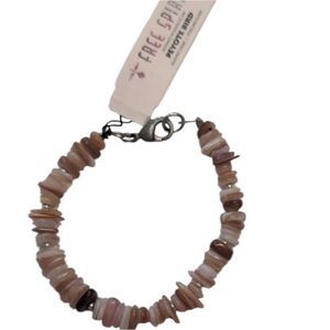 NWT Peyote Bird Polished Shell Chip Bracelet Sterling Silver Clasp Beaded